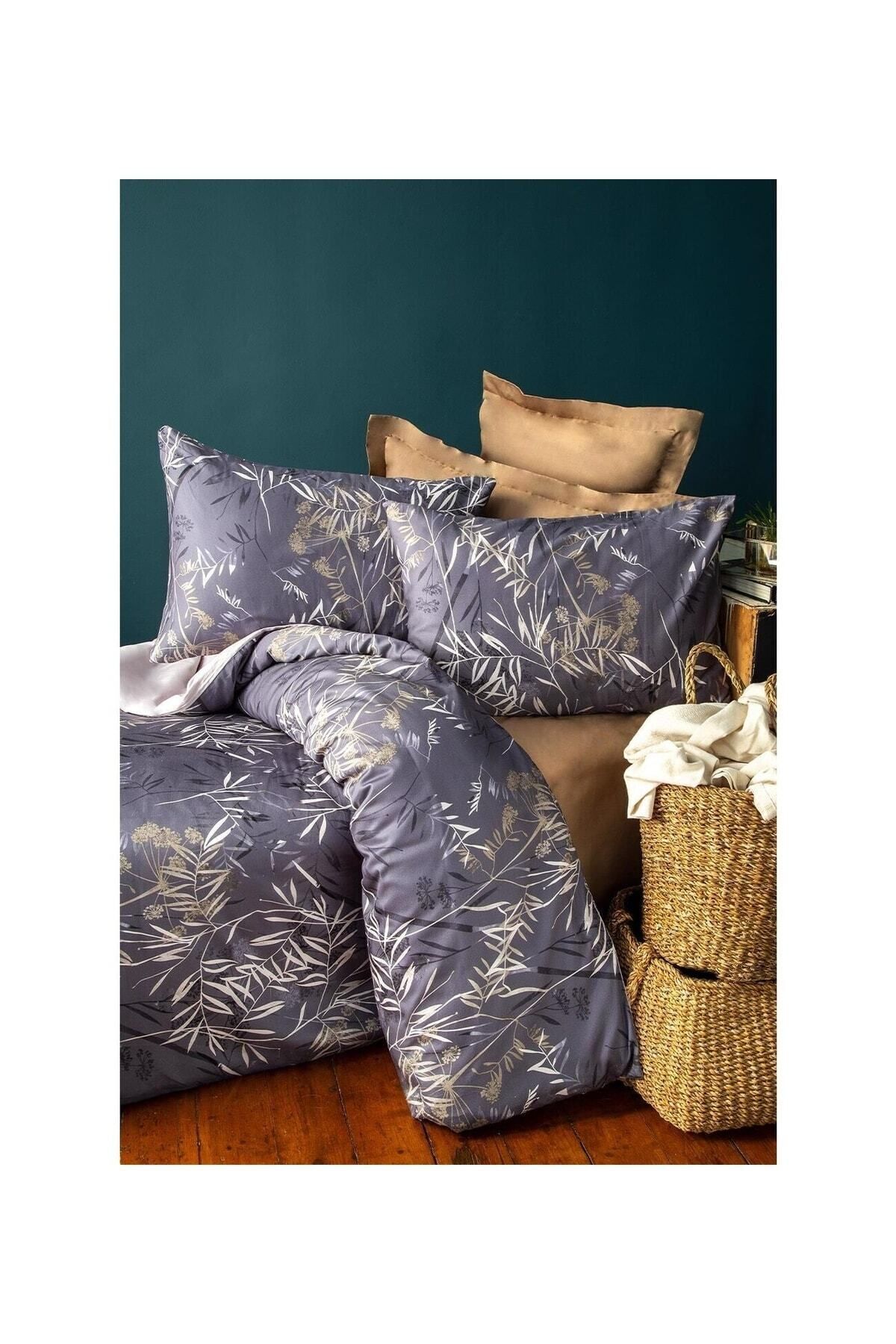 Home Shiro Çift Kişilik Saten Nevresim Takımı