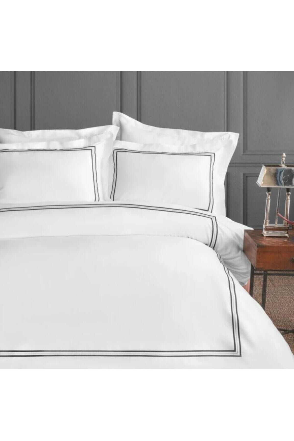 İSSİMO HOME Boulevard 300 TC (120 TEL) Dijital Pamuk Saten Nevresim Takımı Çift Kişilik
