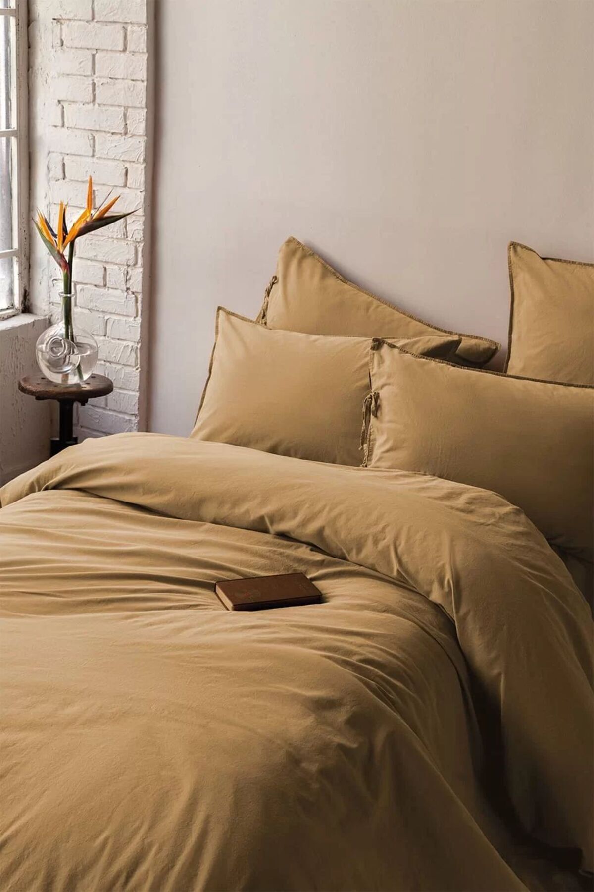İssimo Home Savanna Yıkanmış %100 Pamuk Poplin Nevresim Takımı Çift Kişilik