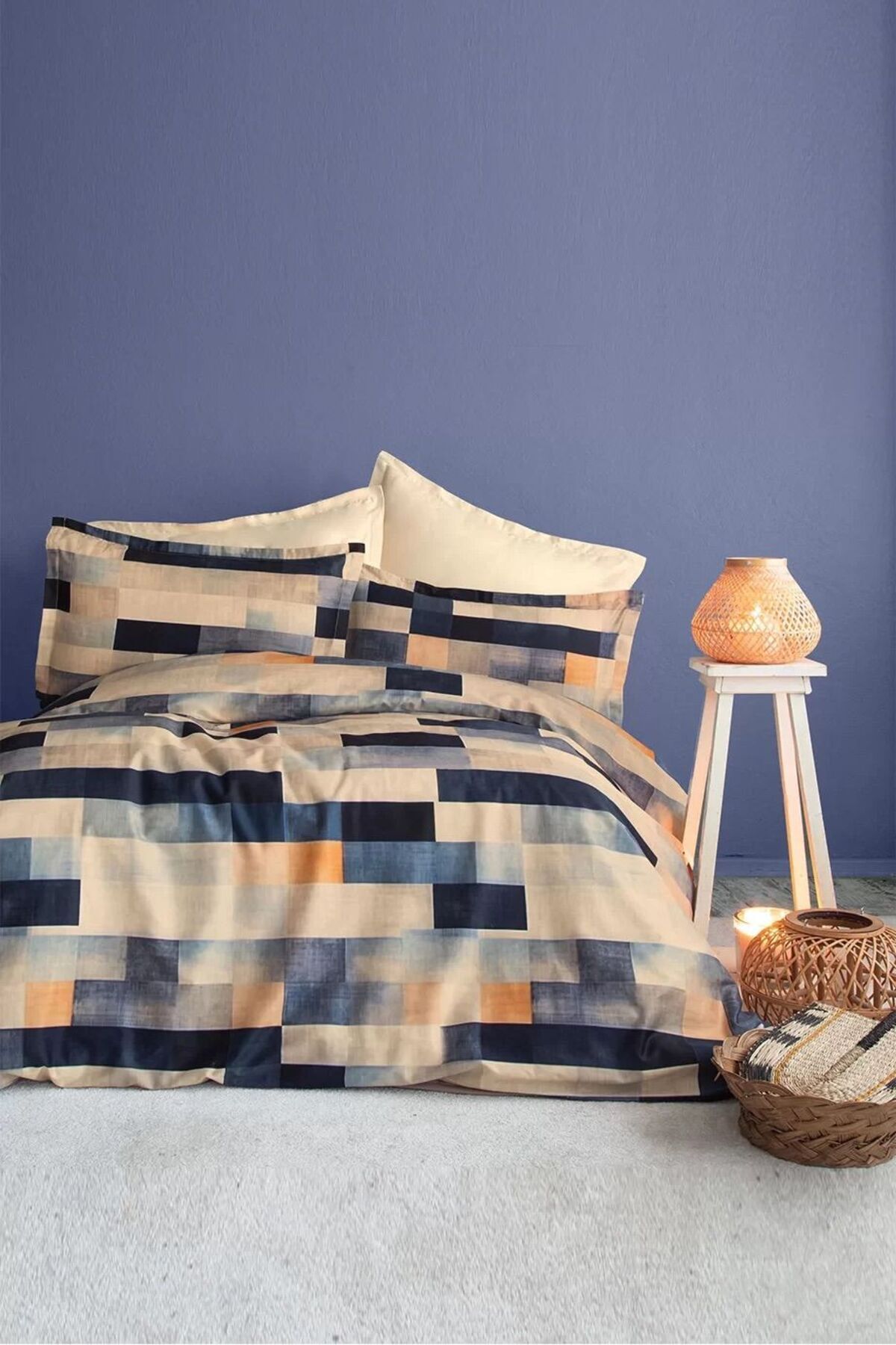 İssimo Home Wang 210 TC (83 Tel) Dijital Pamuk Saten Çift Kişilik Nevresim Takımı