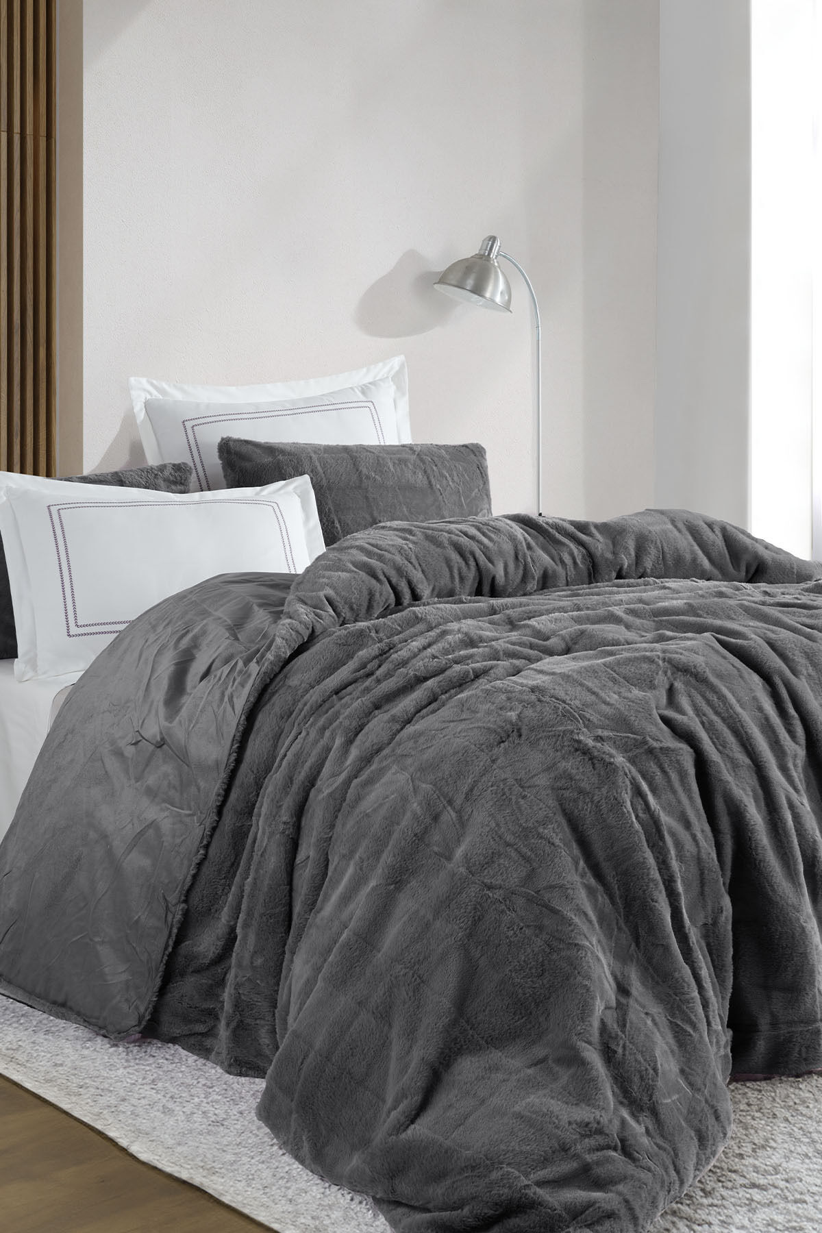 Lena Comfort Set Uyku Seti Çift Kişilik 6 Parça (230x240 cm) Antrasit
