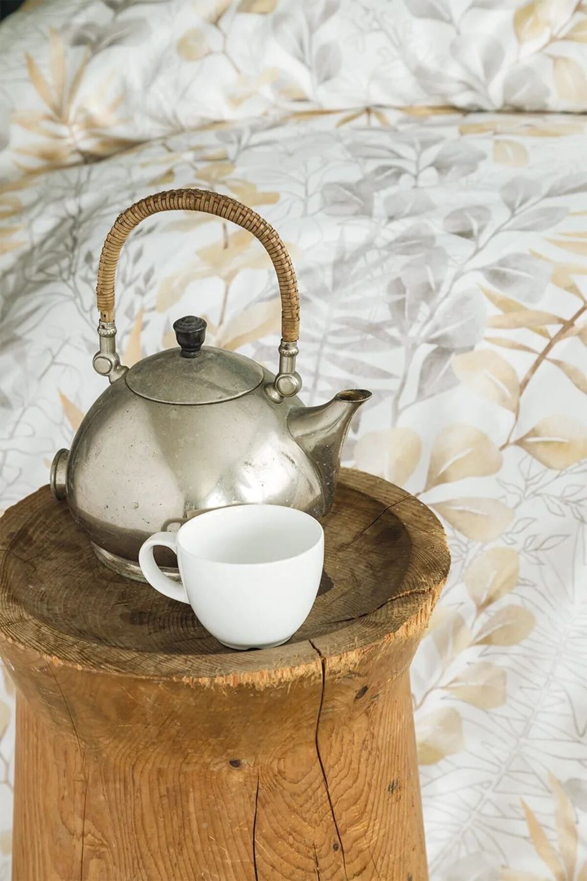 Occale Beige 210 TC (83 Tel) Pamuk Saten Nevresim Takımı Tek Kişilik (Fermuarlı Nevresim)